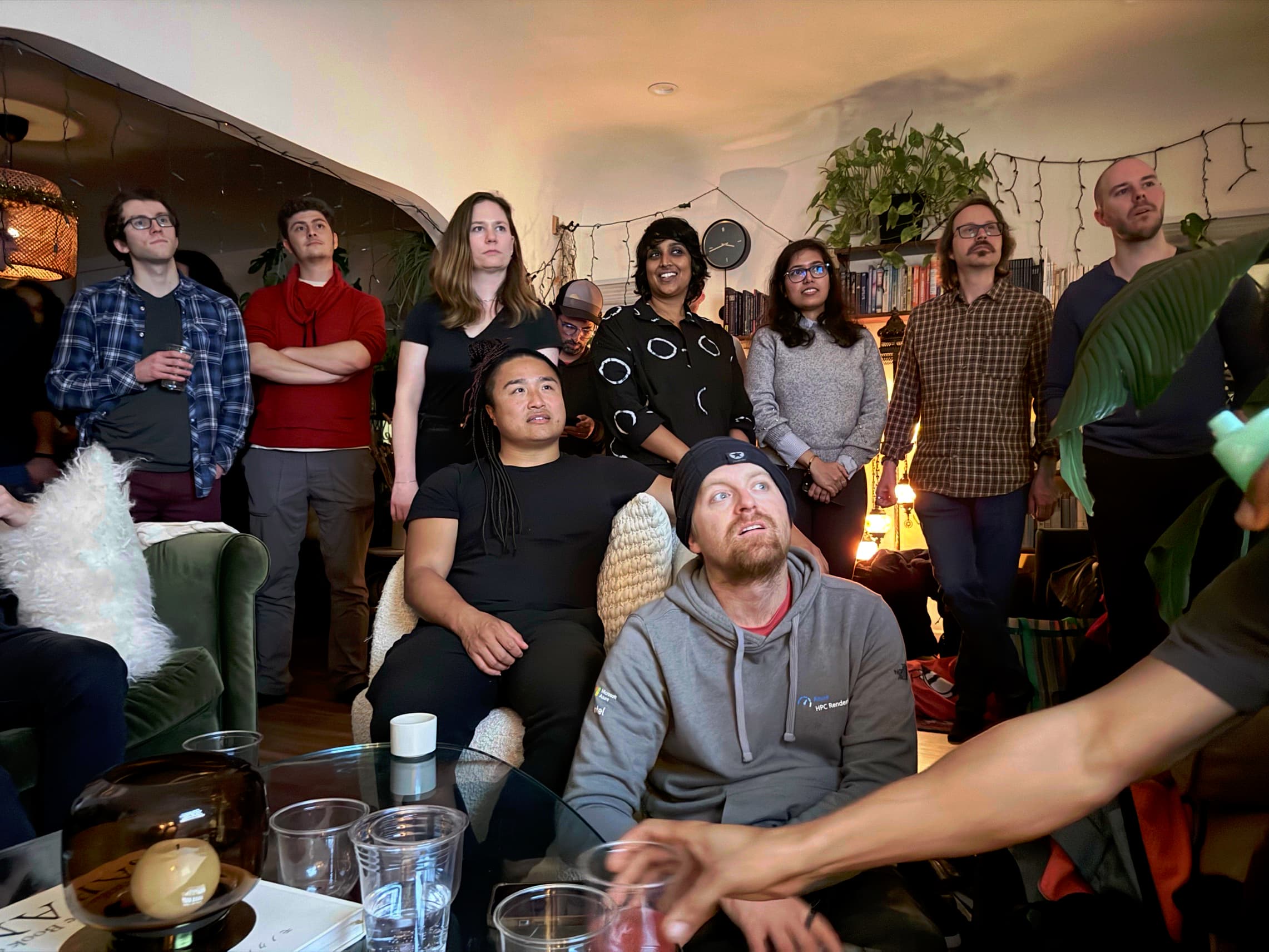 Creators collaborating and watching presentations together