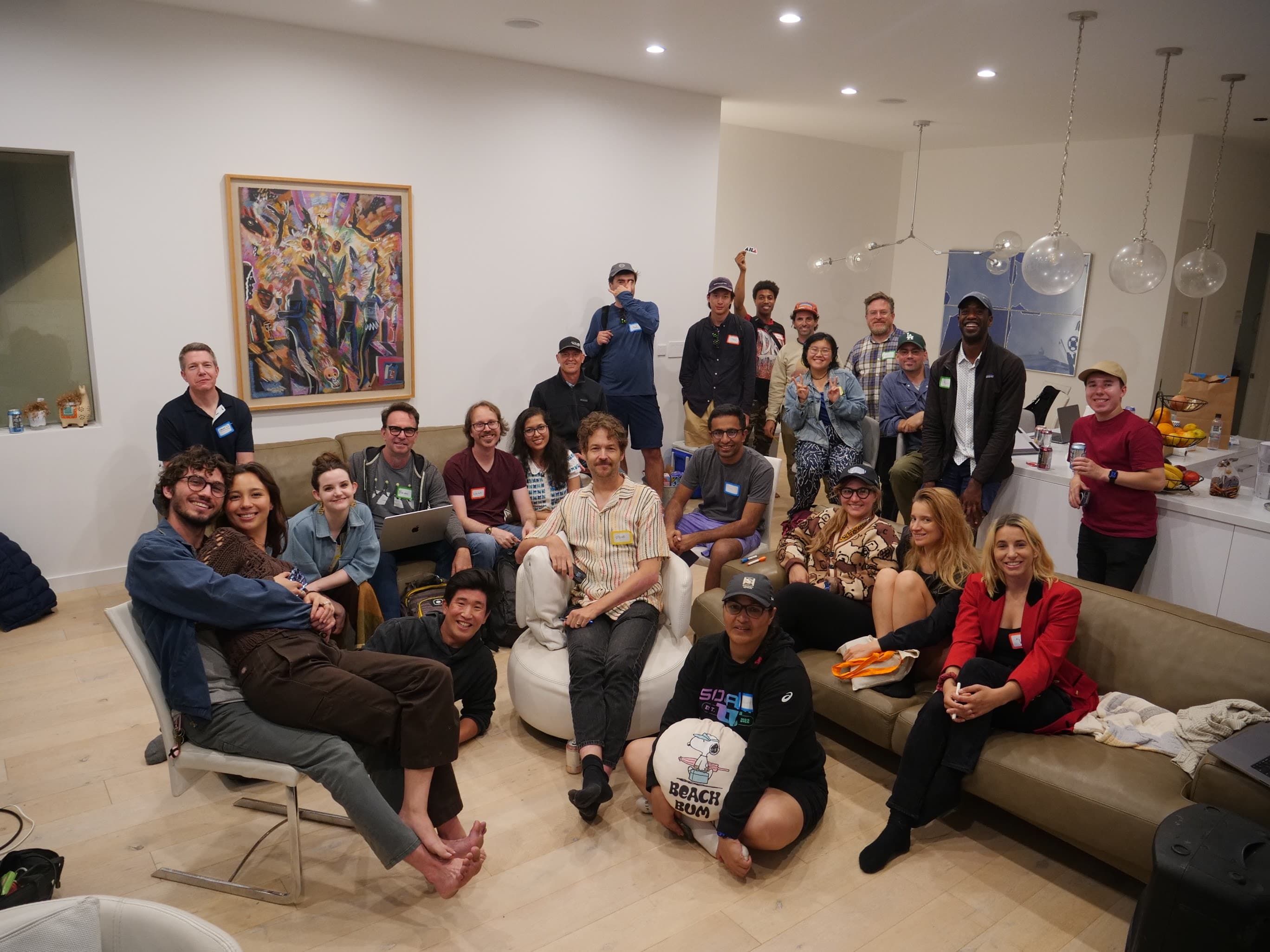 Machine Cinema community members gathered together at a GenJam event